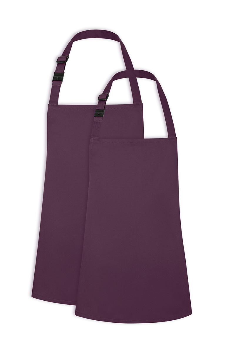 Tablier à bavette Basic avec boucle pour enfants - Aubergine - S