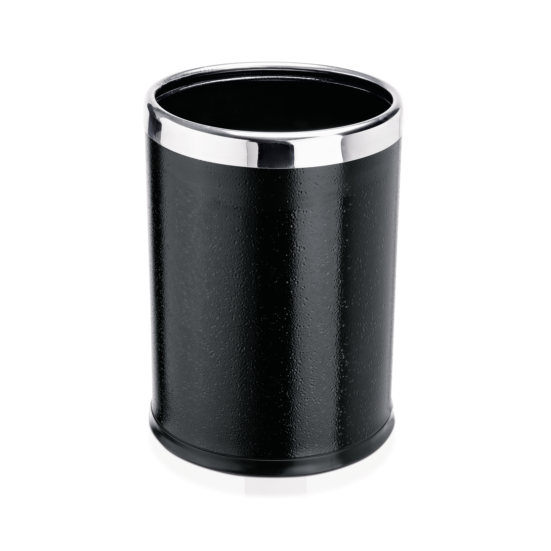 papierbak, Ø 22 cm, hoogte 31 cm, zwart, gepoedercoat, staal