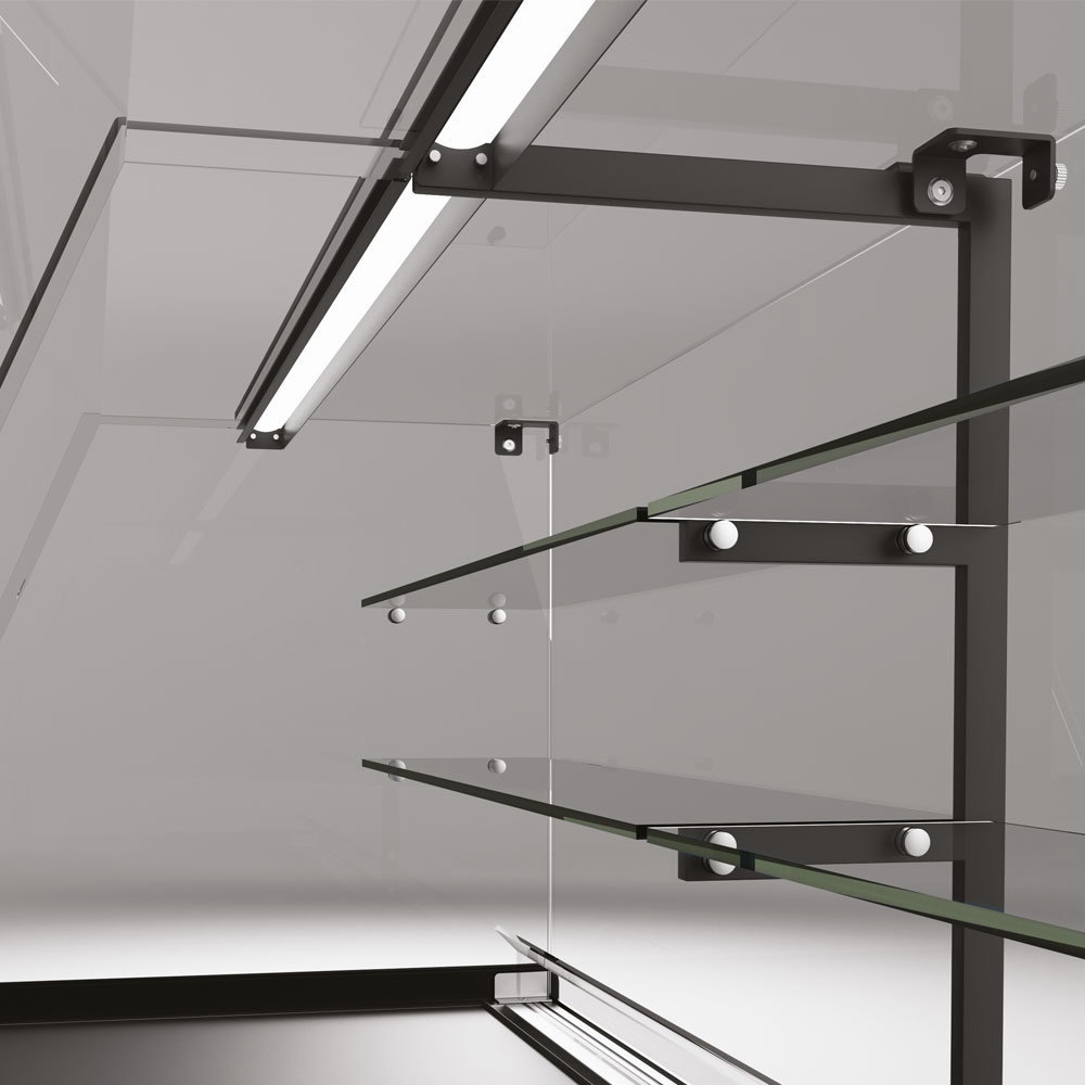 Kühl Verkaufstheke EN & GN, untere Glasscheibe, belüftet, ohne Reserve