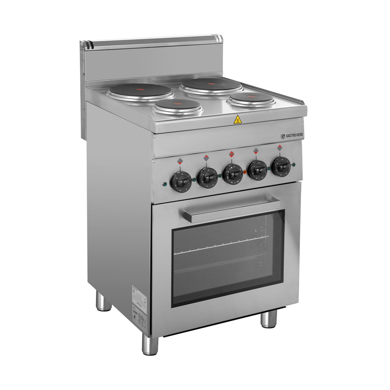 Elektrisch fornuis Serie 600 - 60/60 met elektrische oven en elektrische grill - 4 kookplaten - 12,5 kW