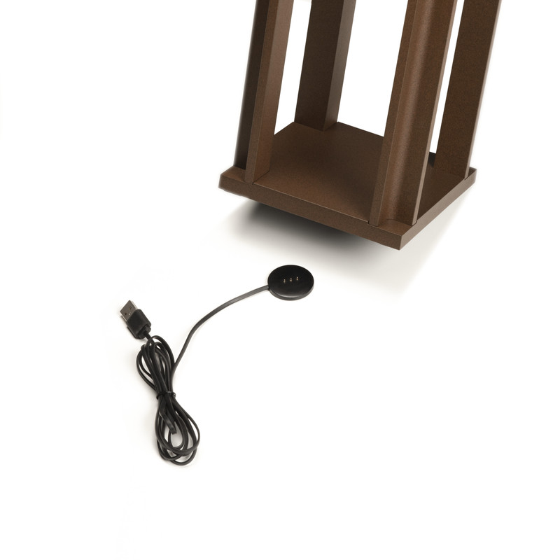 Cannes brun rouille - Lampe d'extérieur LED - USB rechargeable - 42x15cm