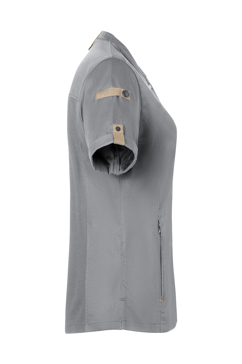 Veste de cuisine pour femme á manches courtes Green-Generation, en matériau durable, - Gris Platine - 34