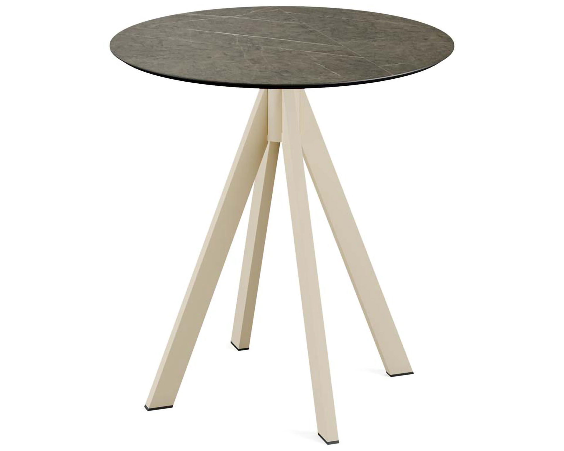 Infinity terrastafel zand frame + Midnight Marble HPL tafelblad tafelblad Ø70cm