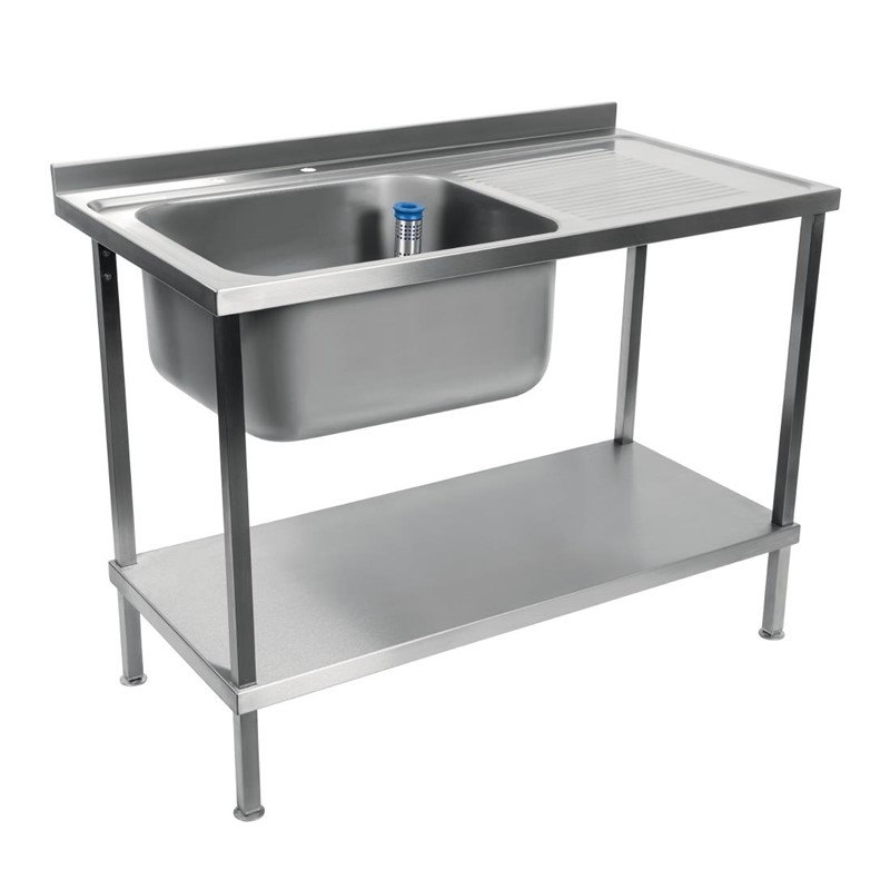 Edelstahlspüle 1 Waschbecken links - 1200 x 600 x (H) 900 mm
