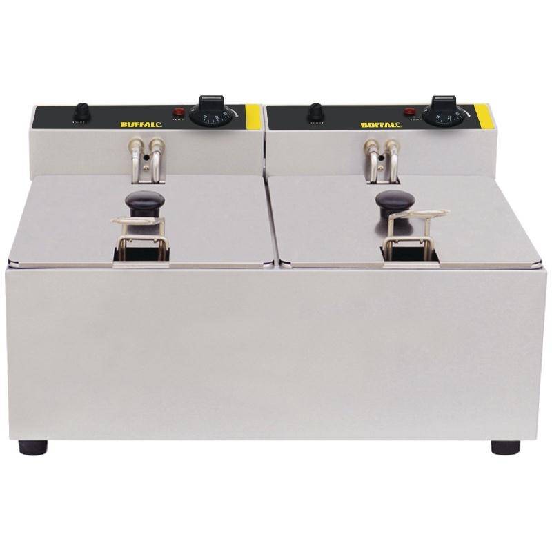Friteuse Compact | 5+5 Liter | Incl. Manden en Deksels | 2x 2,8kW Friteuse Compact | 5+5 Liter | Incl. Manden en Deksels | 2x 2,8kW