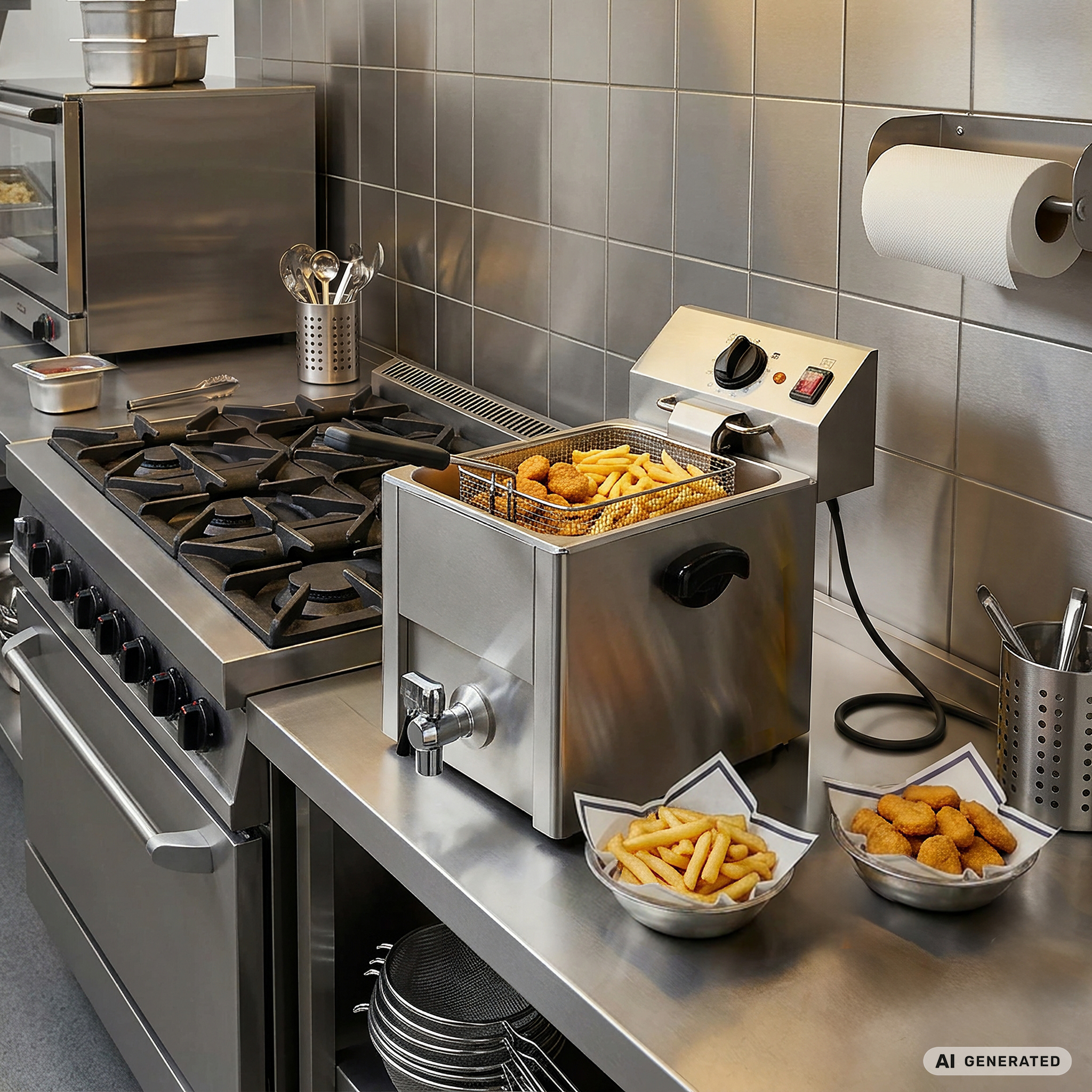 Elektrische friteuse ECO 10 liter met aftapkraan