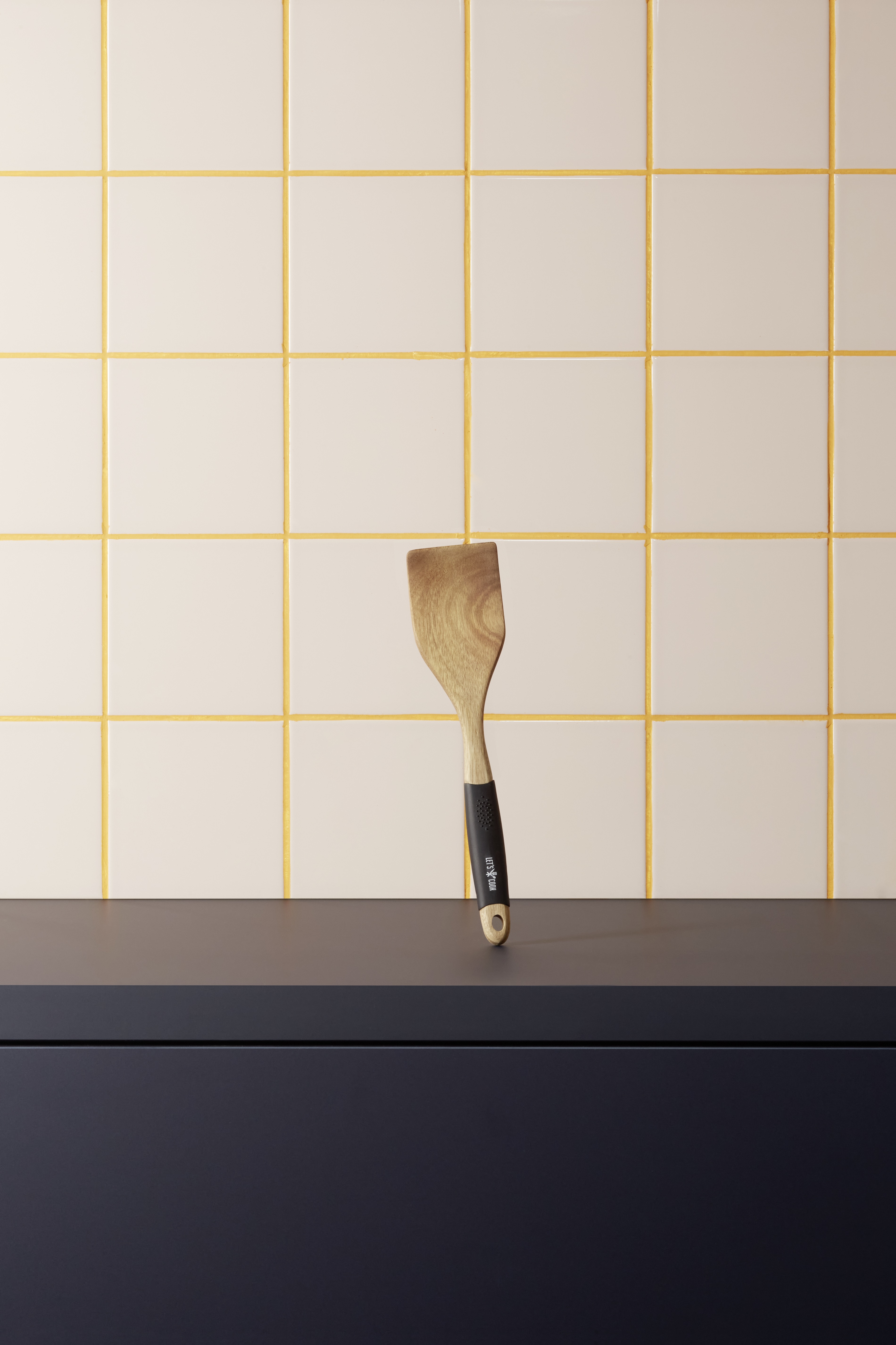 Spatel Laten we koken, 30,5 cm, akaziehout, silicone