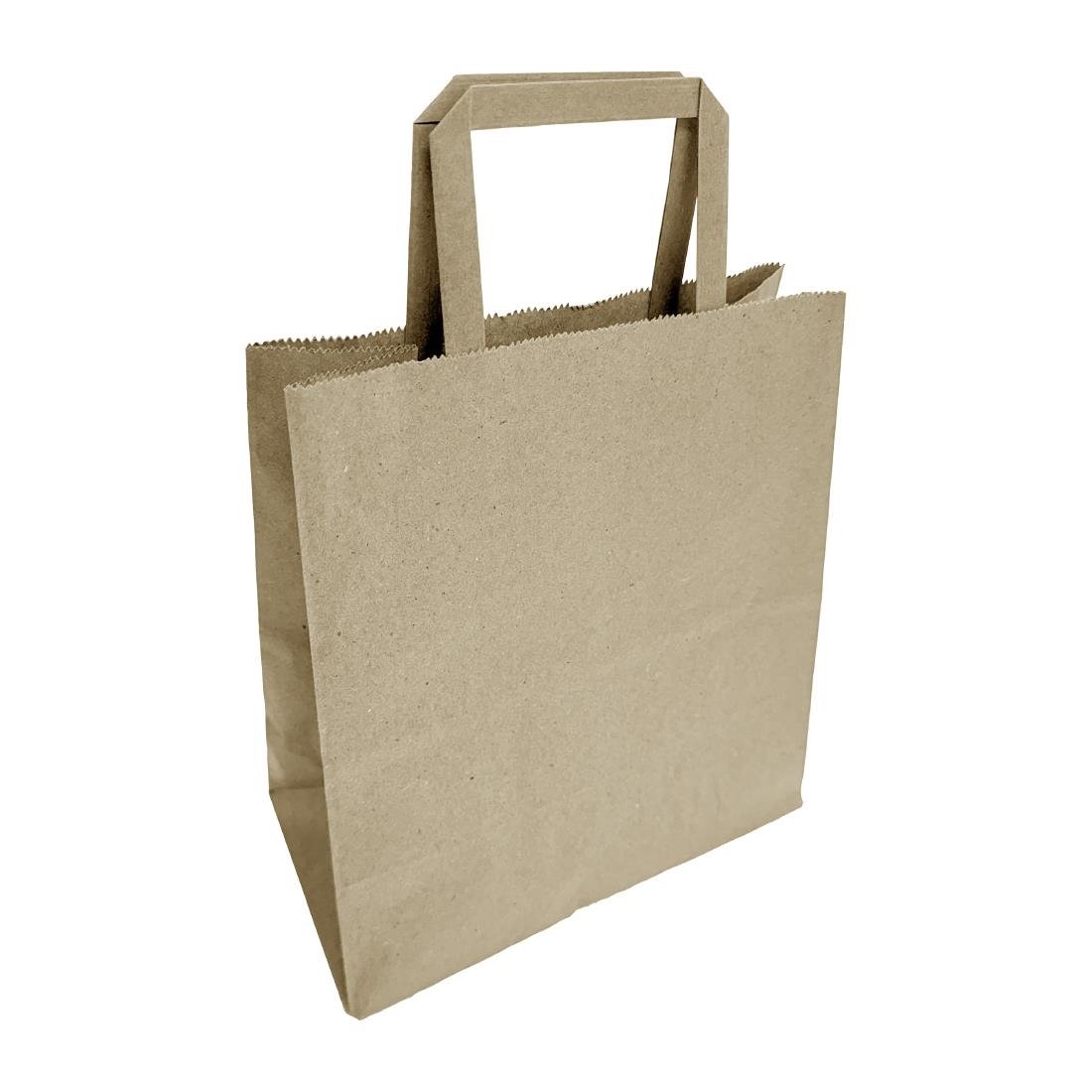 Fiesta Recycelbare flache braune Papiertragetaschen mittel (250 Stück)