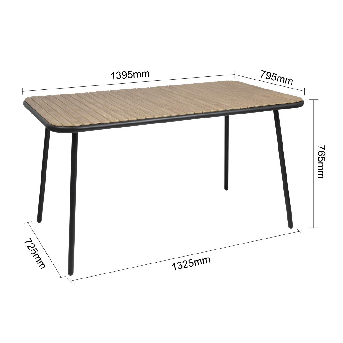 Bolero Santorini Rechteckiger Tisch in Holzoptik, 1400 mm