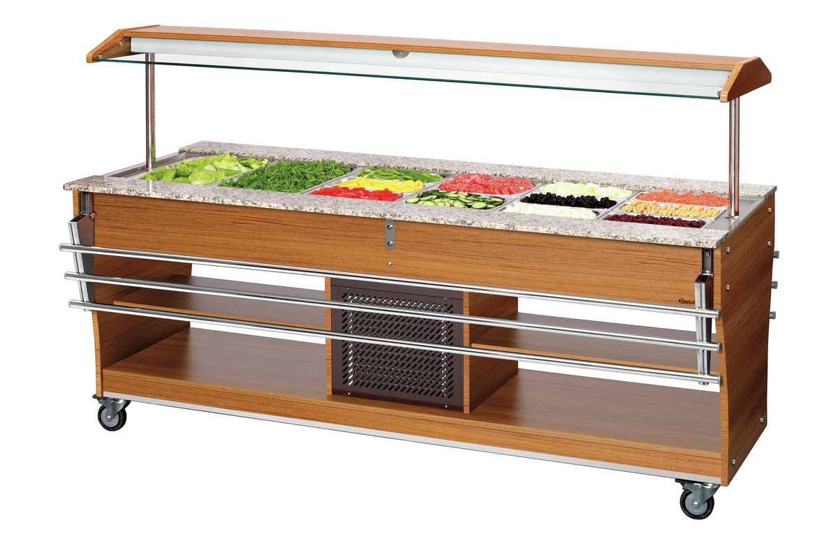 1 glissière plateaux, 6x 1/1 GN