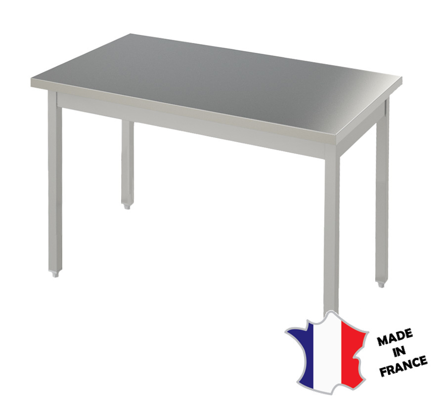 Table Centrale en Inox Démontable | Pieds Carrés | L-1000 x P-700mm