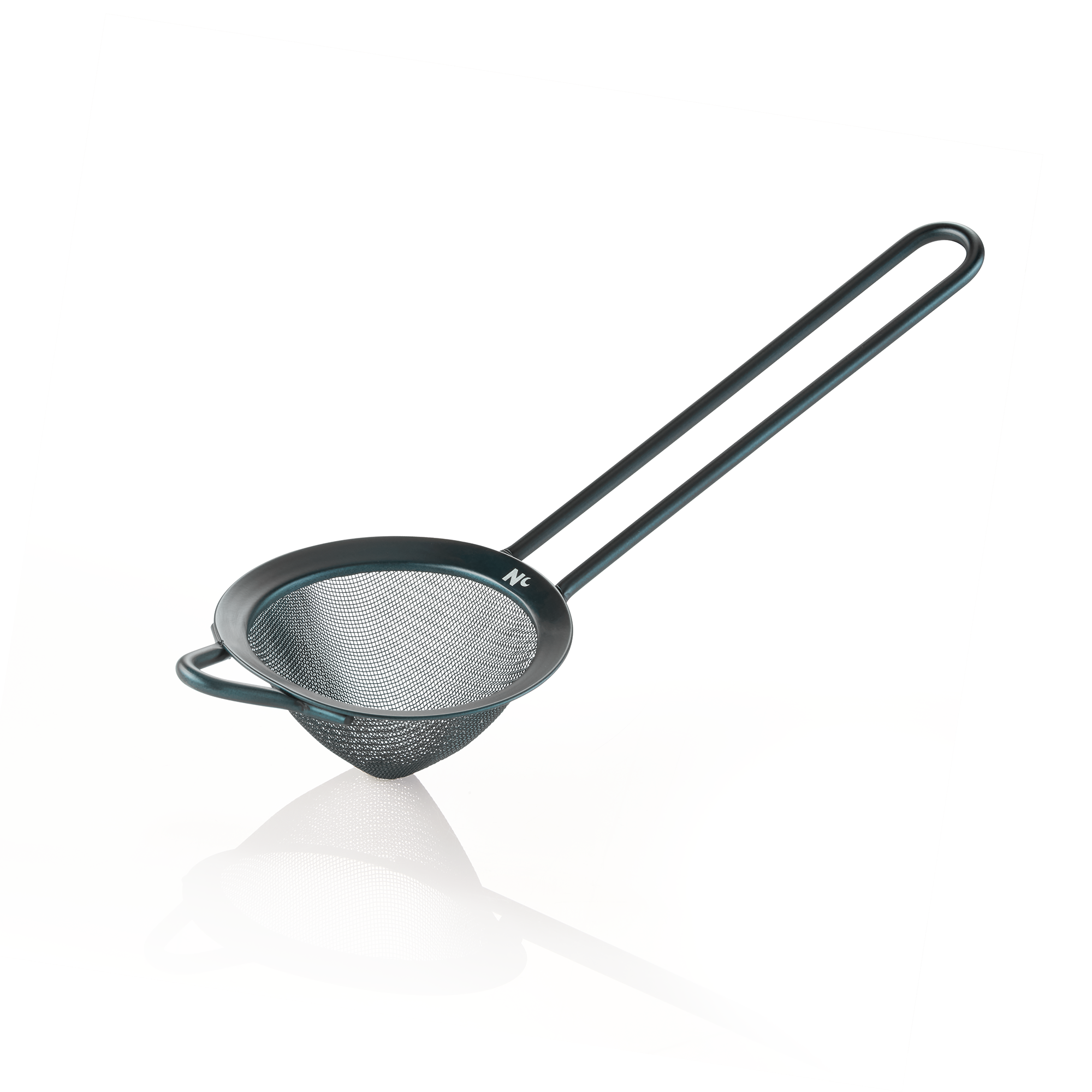 Fijnmazige zeef NOCTURN, Ø 9 cm, 25,5 cm, blauw mat, chroom-nikkelstaal 18/8