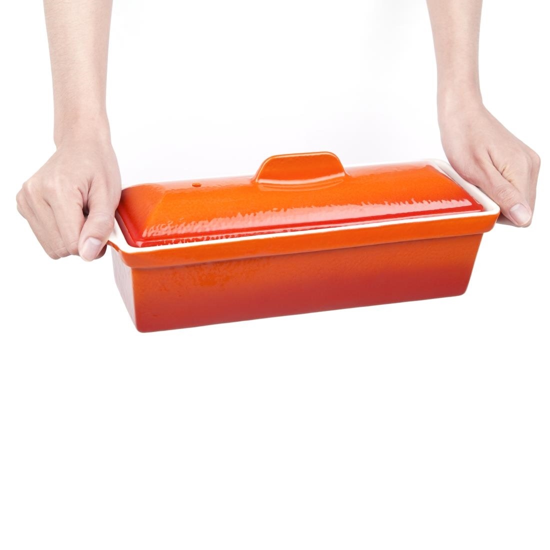 Pate Terrine | Oranje | 1,75 Liter | RVS Pan | Anti-aanbak Laag | 340x105x(H)110mm