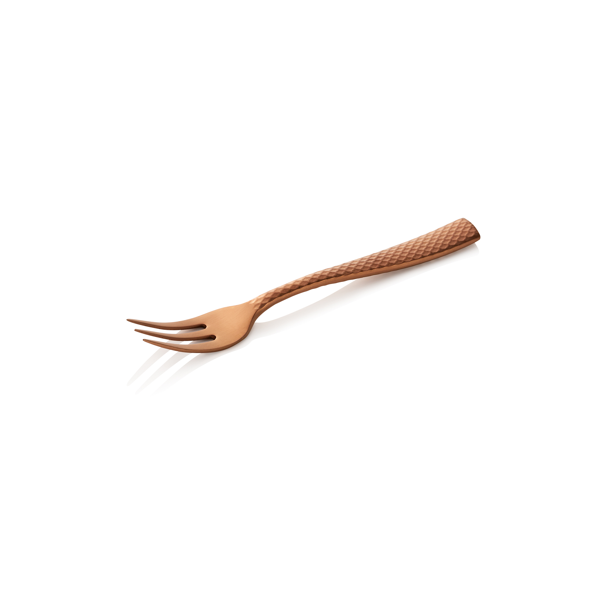 Fourchette à gâteau Ensemble ONYX BLUSH, 14,5 cm, surface structurée, revêtement PVD en or rose, ensemble de 12 pièces, acier inoxydable chromé-nickel 18/10