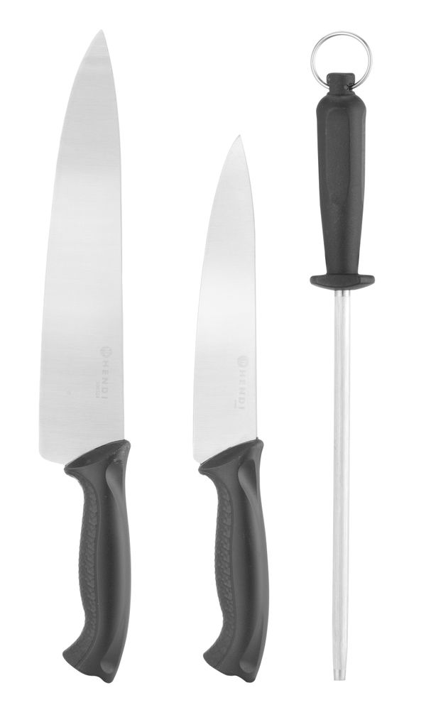 Messenset en slijpsteen - Zwart - (L)380mm