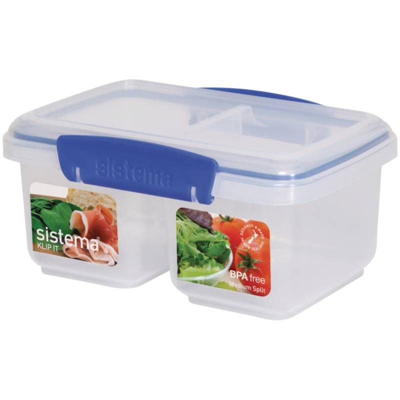 Klip-It VoedselBox | Gesplitste Basis | Stapelbaar | 18x12x8cm | 1 Liter