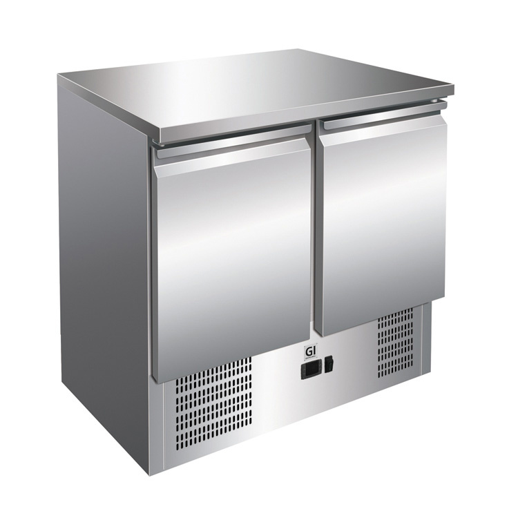 Edelstahl Kühltisch 2 Türig | Zwangsgekühlt | 900x700x(H)860mm