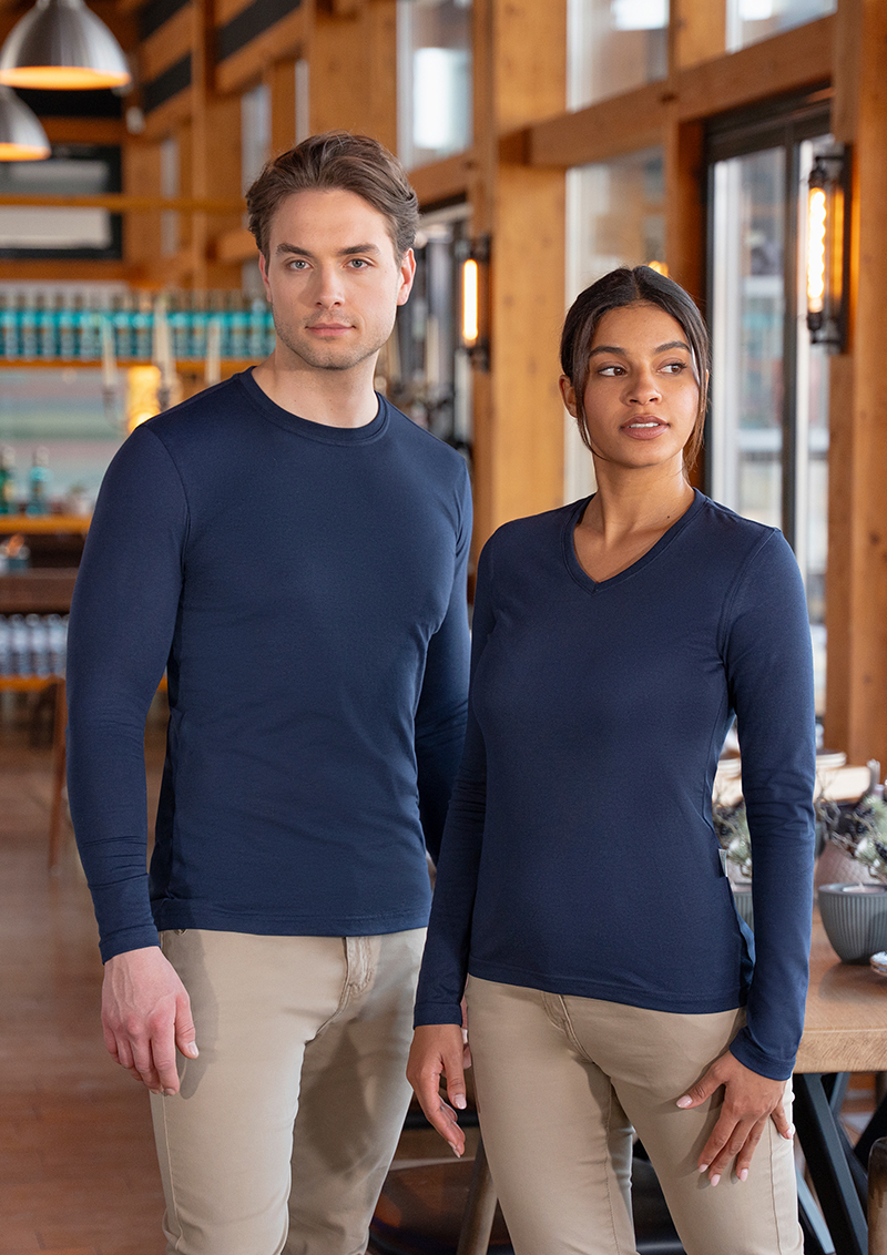 T-shirt à manches longues pour hommes Casual-Flair - Marine - L