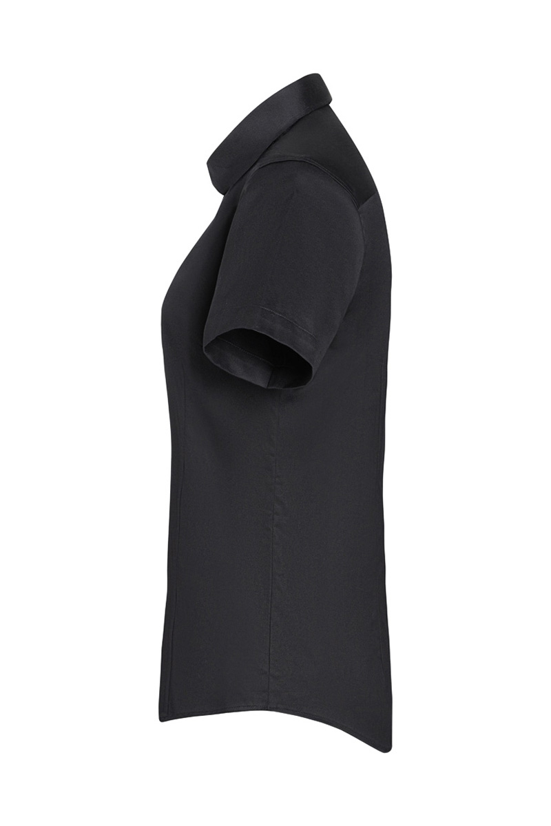 Chemisier pour femme à manches courtes Active-Stretch avec coupe légèrement cintrée - Noir - 2XL