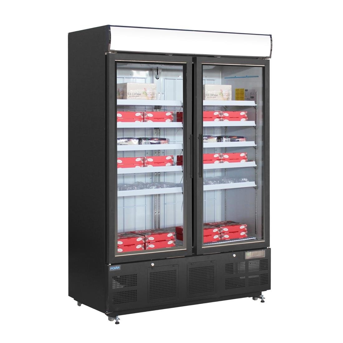 Polar G-Serie Gefrierschrank mit Sichtfenster 920Ltr Schwarz