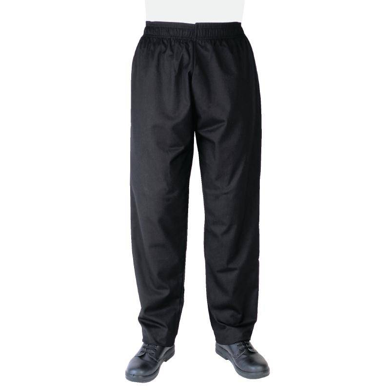 Pantalon De Cuisinier Unisexe Noir - Polyester/Coton - Disponibles En 6 Tailles