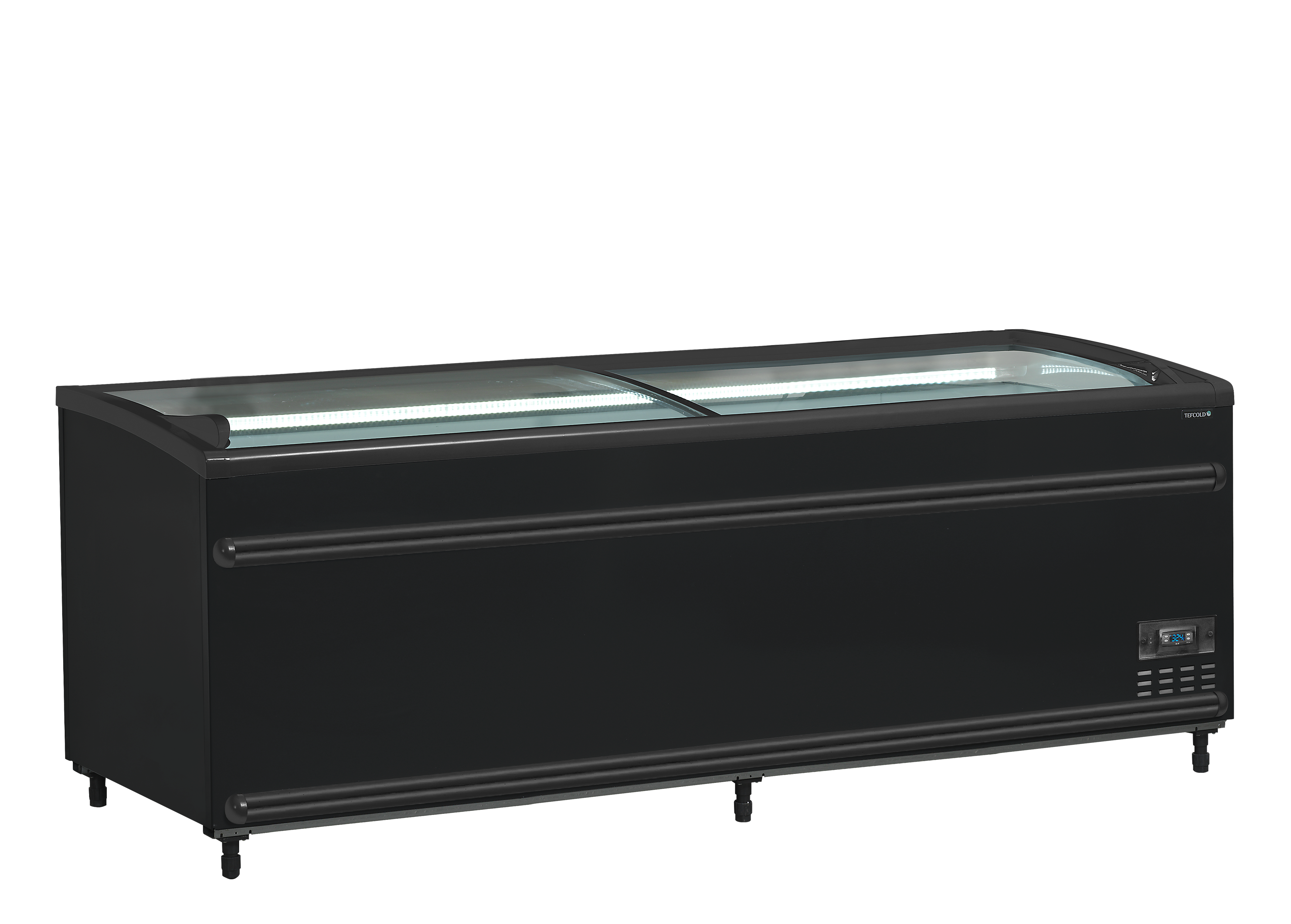 Réfrigérateur/congélateur de supermarché TEFCOLD noir - SFI210B-CF VS