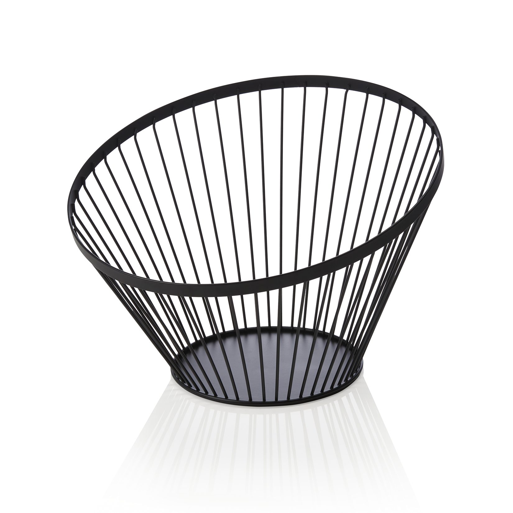 Buffetmand - Ø 30 cm - hoogte 20,5 cm - zwart - gepoedercoat - metaal 