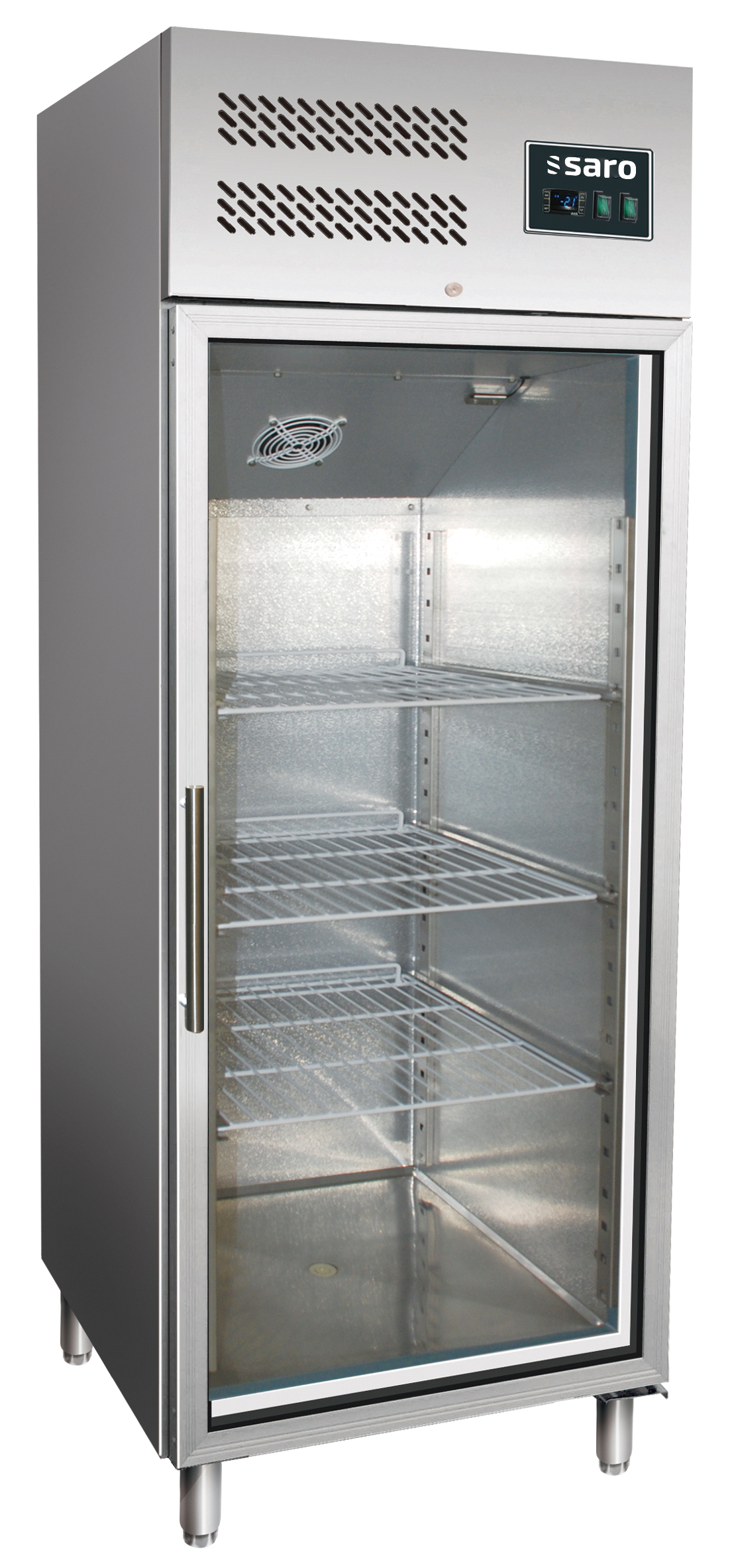 SARO Réfrigérateur professionnel, porte vitrée, 2/1 GN, GN 600 TNG