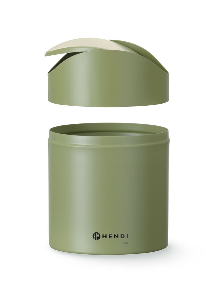 Tischabfalleimer mit Schwingdeckel - 1,2L - Grün - Ø120x(H)165mm