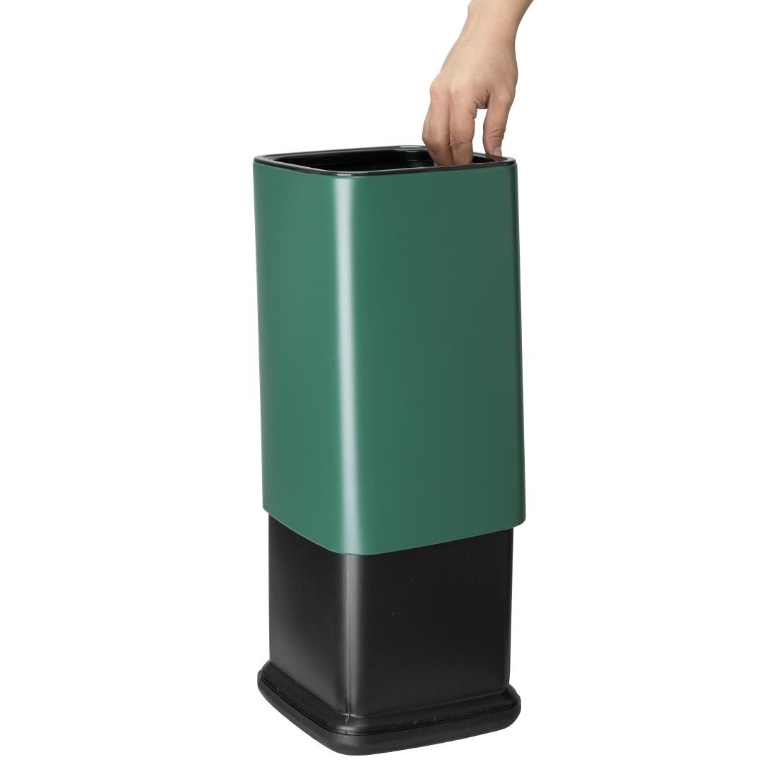 Bolero Quadrat Abfalleimer Grün 10Ltr