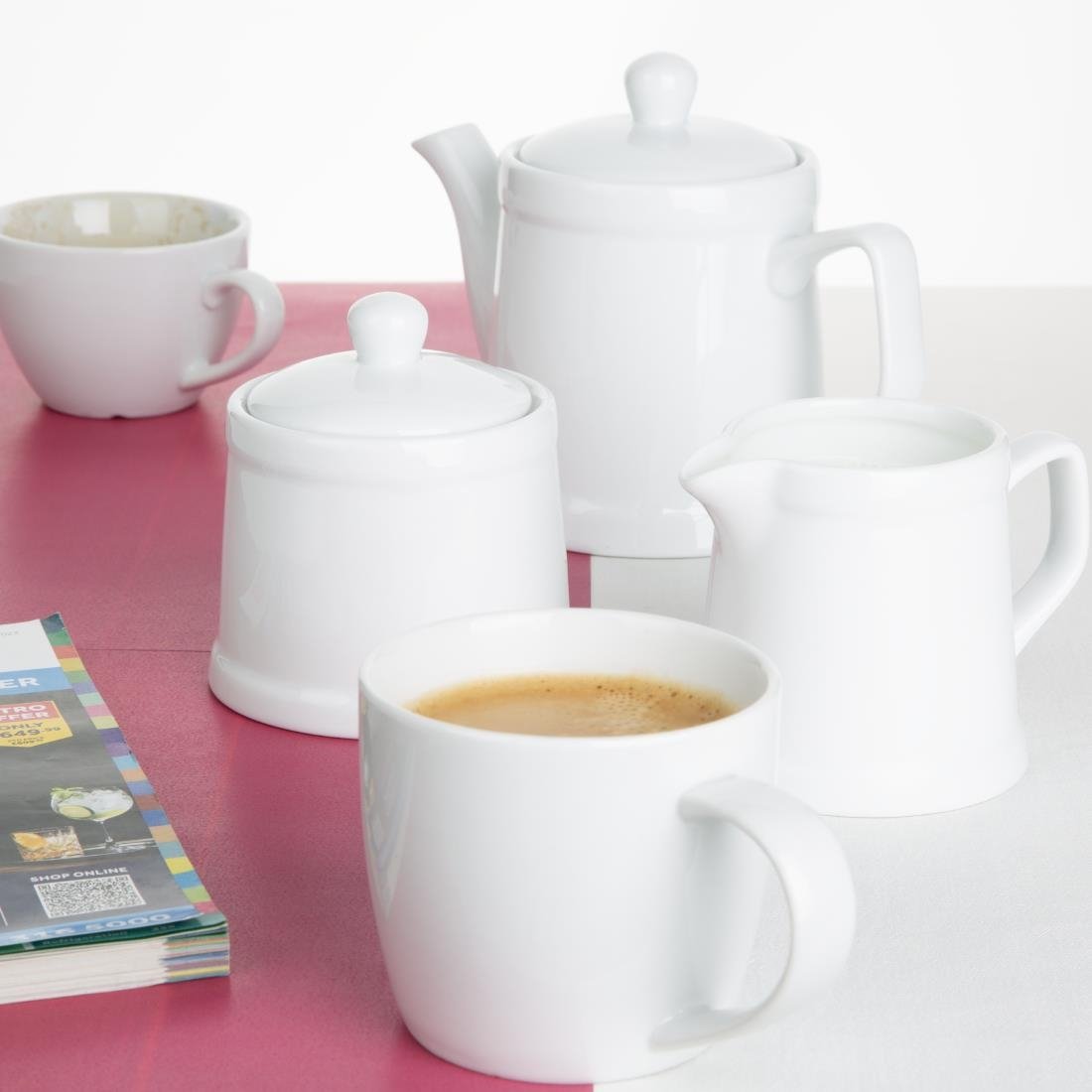 Olympia Whiteware Pier Kan - 200ml (Doos 6) Olympia Whiteware Pier Kan - 200ml (Doos 6)