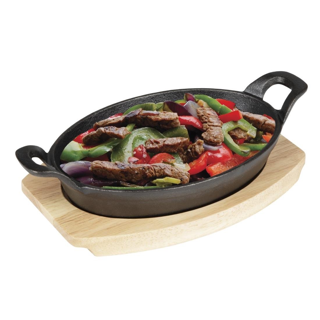 Olympia Hevea Brett für Gusseisen Oval Ohrenform Schüssel 260x165mm für FW817 Olympia Hevea Brett für Gusseisen Oval Ohrenform Schüssel 260x165mm für FW817