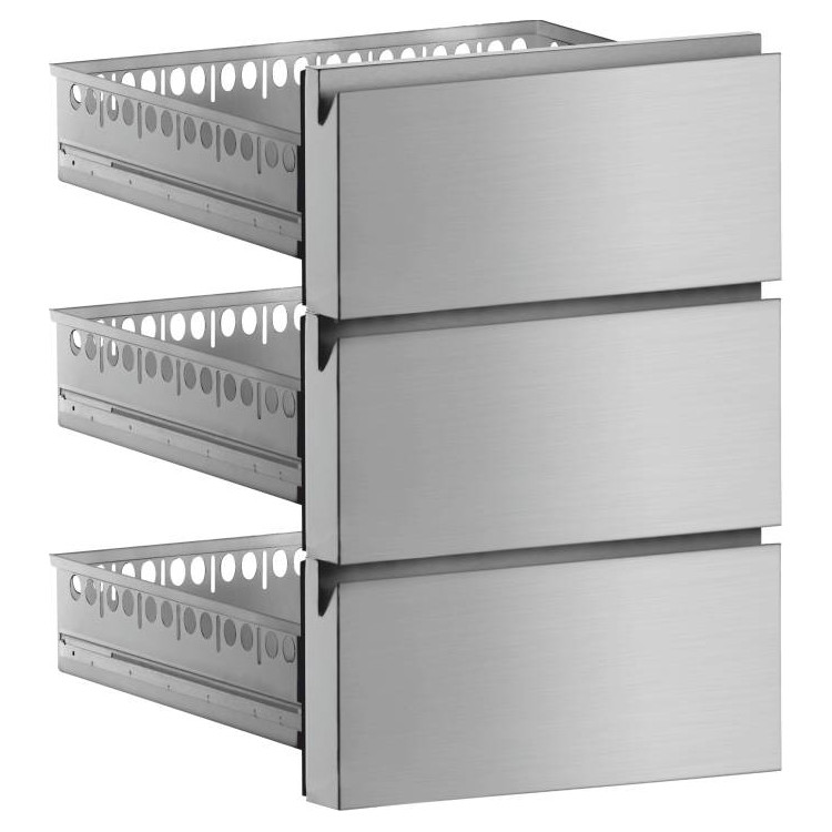 Gefrierschrank aus rostfreiem Stahl mit Schubladen-Kit, 600 mm tief, 3x 1/3