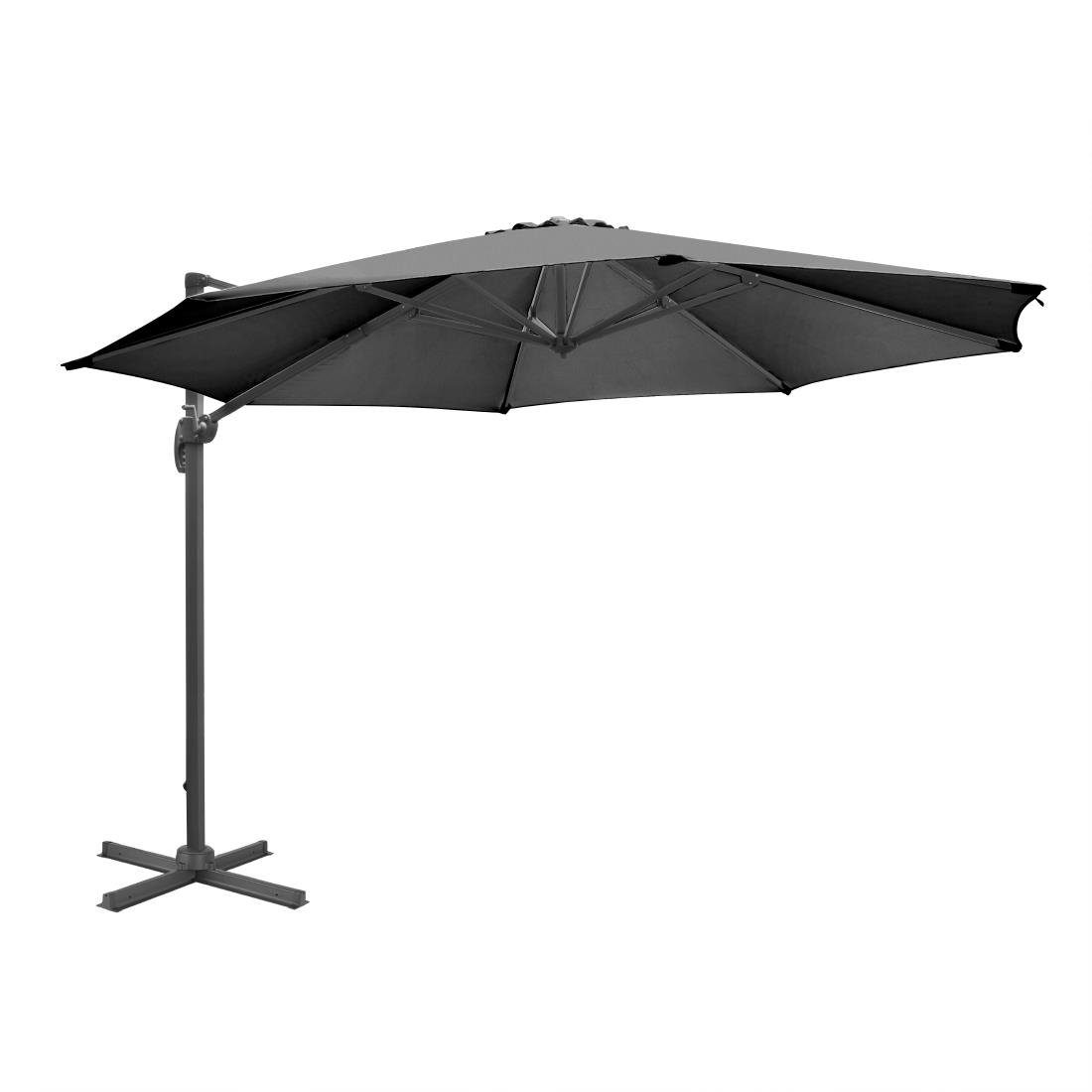 Parasol déporté professionnel Bolero Venice noir 3,5 m