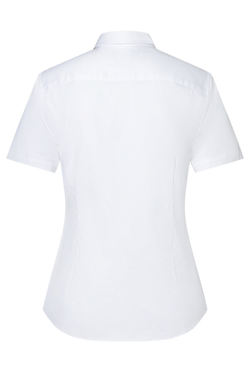 Kurzarm Damenbluse Active-Stretch in Slim-Fit - Weiß - XS