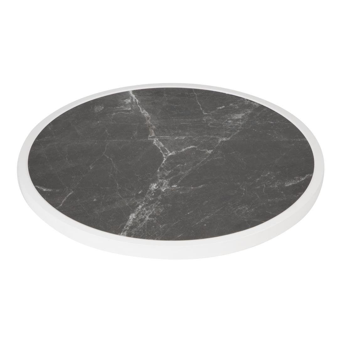 Bolero Fiberglas-Tischplatte, rund, dunkler Granit-Effekt, 580 mm