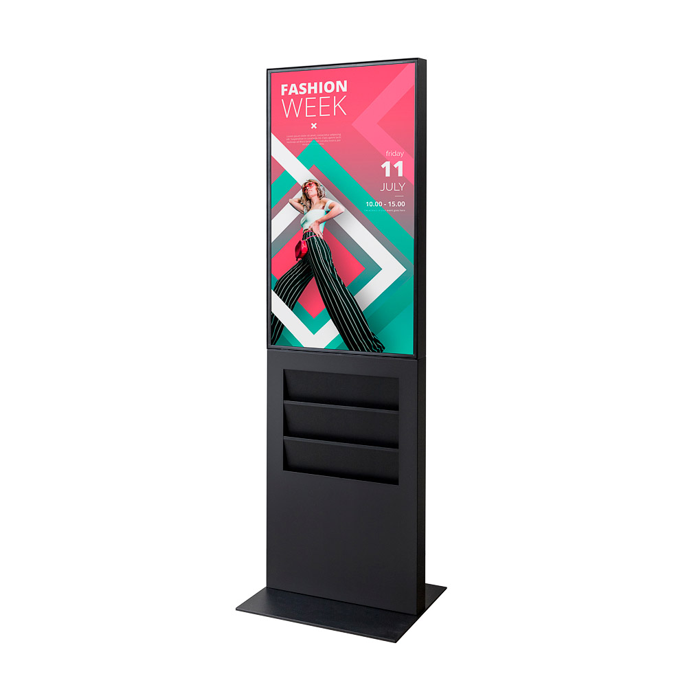Totem numérique Smart Line 6 x A4 avec écran Samsung 43" noir