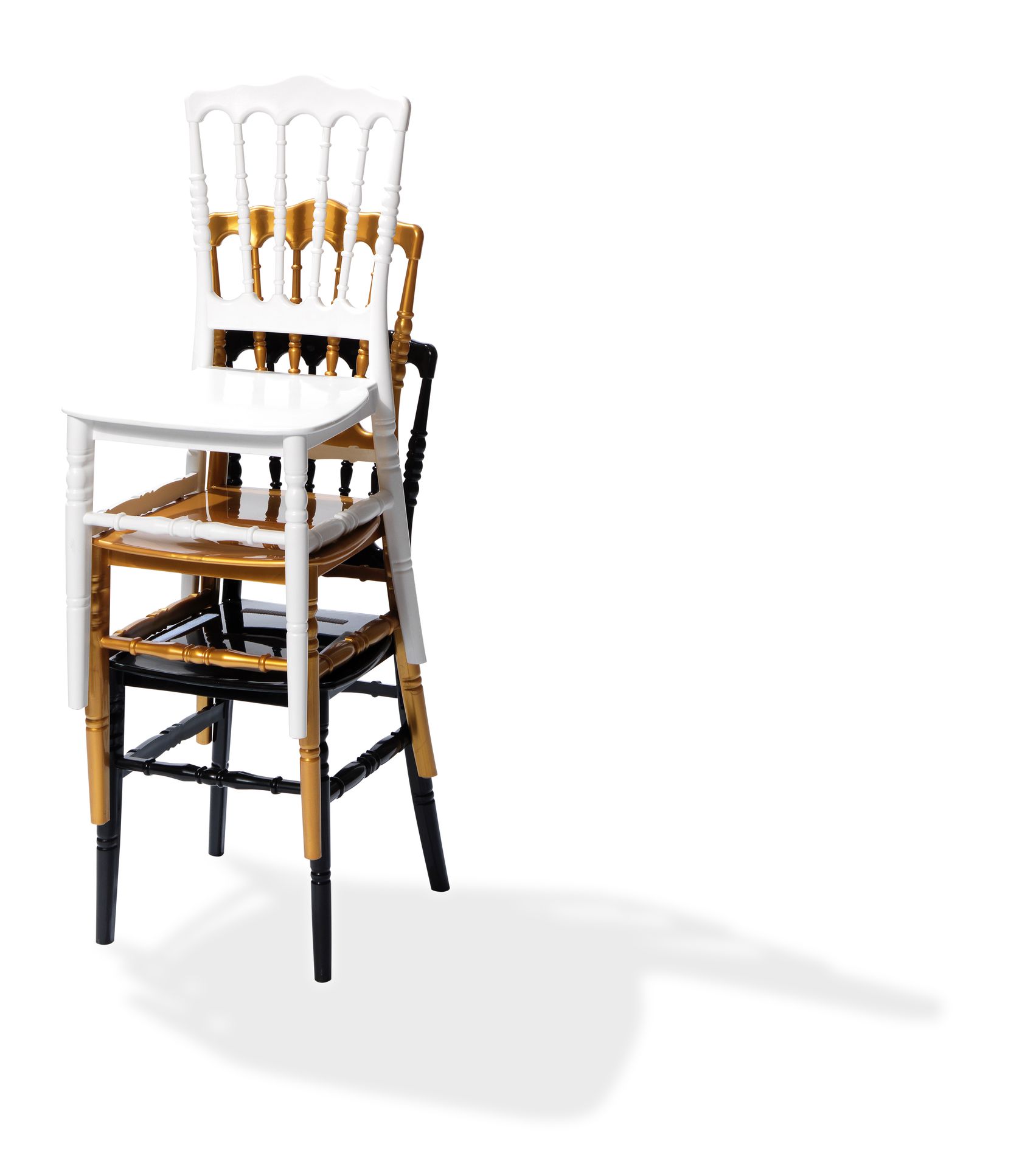 Hochzeitsstuhl Napoleon Schwarz | Kunststoff | 41x43x(h)90cm | Minimum pro 8 Stühle