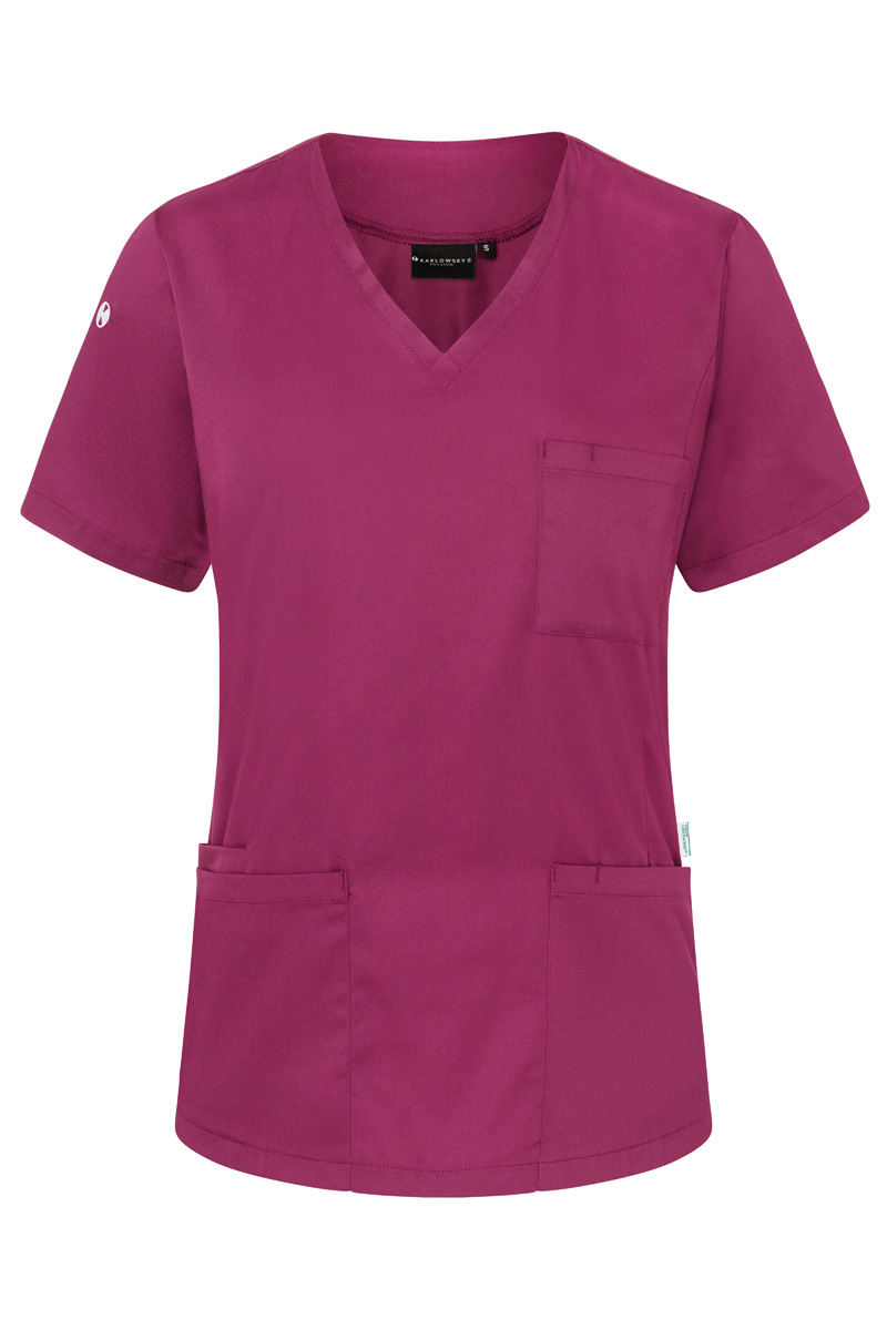 Kurzarm Damen-Schlupfkasack Essential, aus nachhaltigem Material - Fuchsia - L