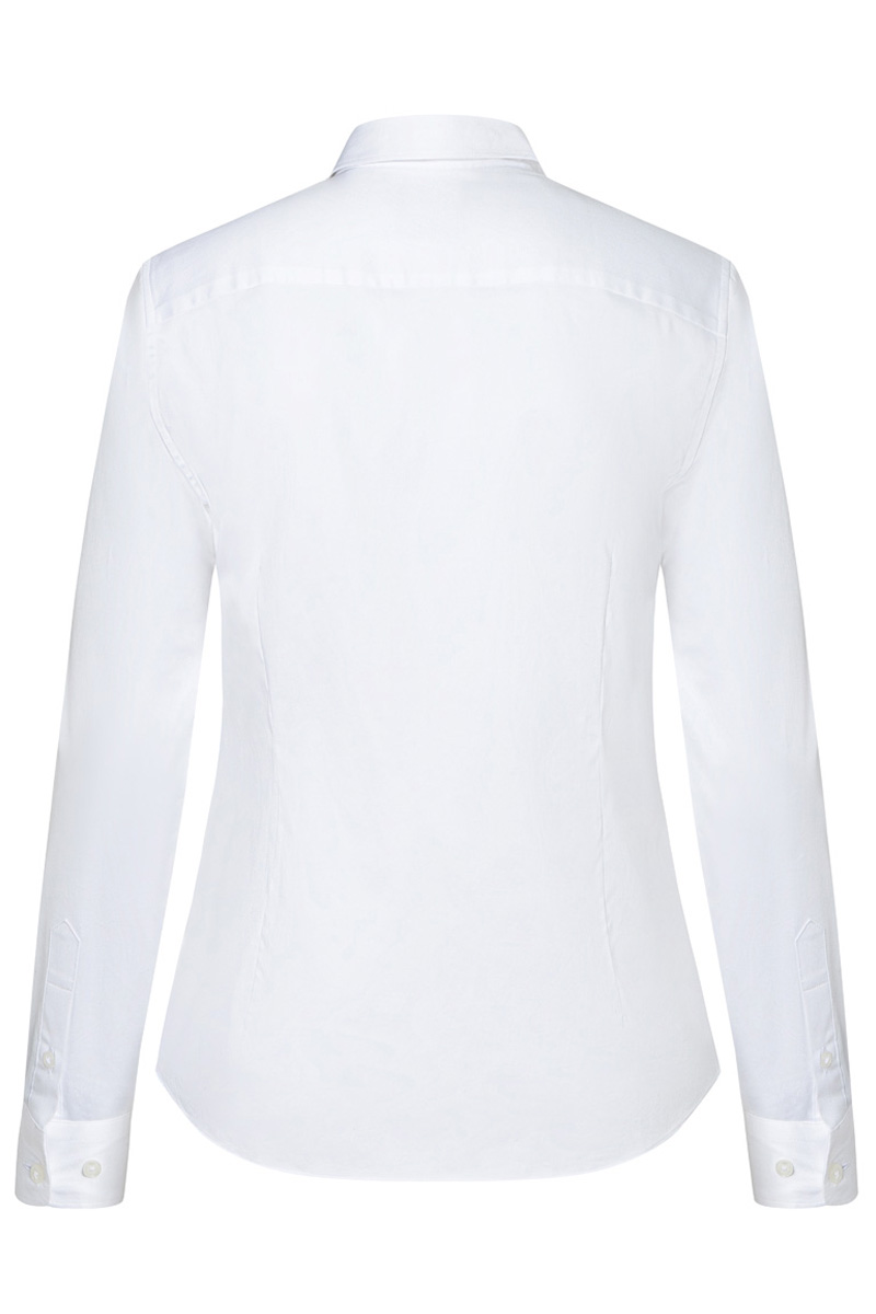 Chemisier pour femme à manches longues Active-Stretch avec coupe légèrement cintrée - Blanc - L