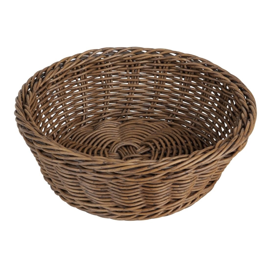 Panier rond Olympia polyrotin marron foncé 220 mm