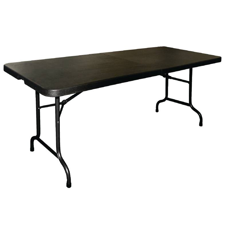 Table Noire | Rabattable au Centre | 1830x762x735(h)mm
