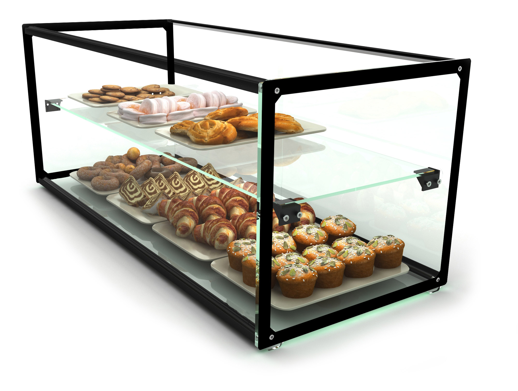 Neutrale vitrine - Gehard glas - 555x390x(h)375mm