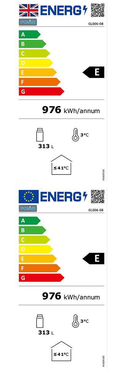 Polar G-serie 3 deurs barkoelkast GL006 - 330L -  2°C tot 8°C - 270 flessen van 330ml