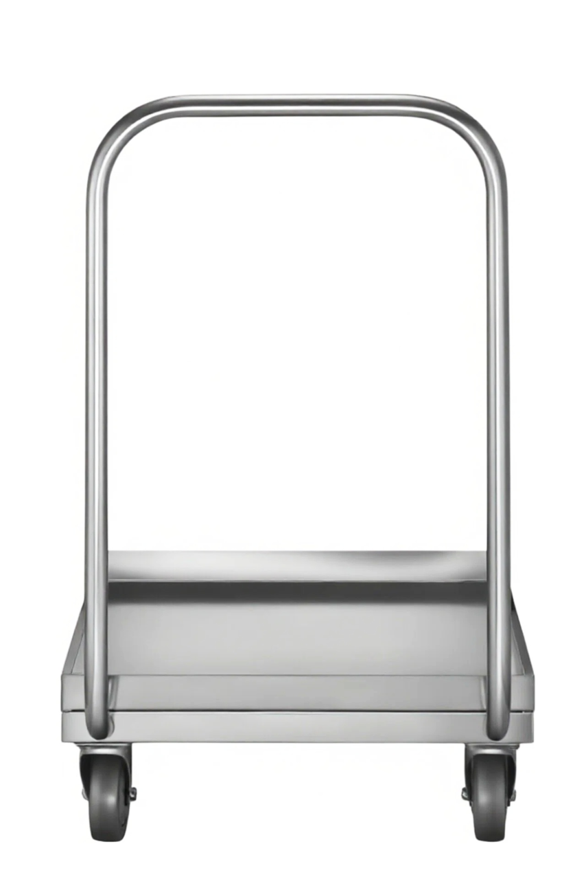 Transportwagen ECO voor vaatwaskorven 50x50 cm met duwbeugel
