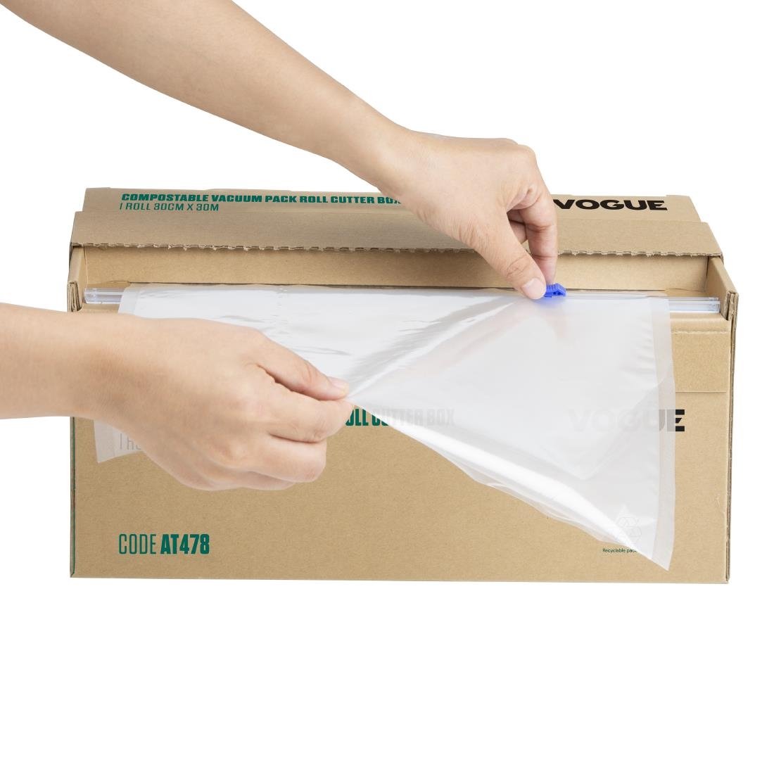 Vogue Kompostierbare Vakuum-Verpackungsrolle mit Schneidebox 30cm x 30m