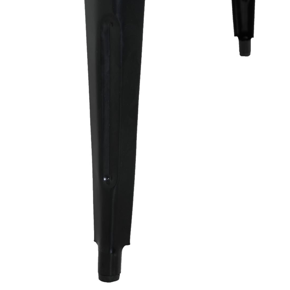 Bolero Bistro Esstisch Geschlitzte Mangoholzplatte Schwarzes Gestell 650mm