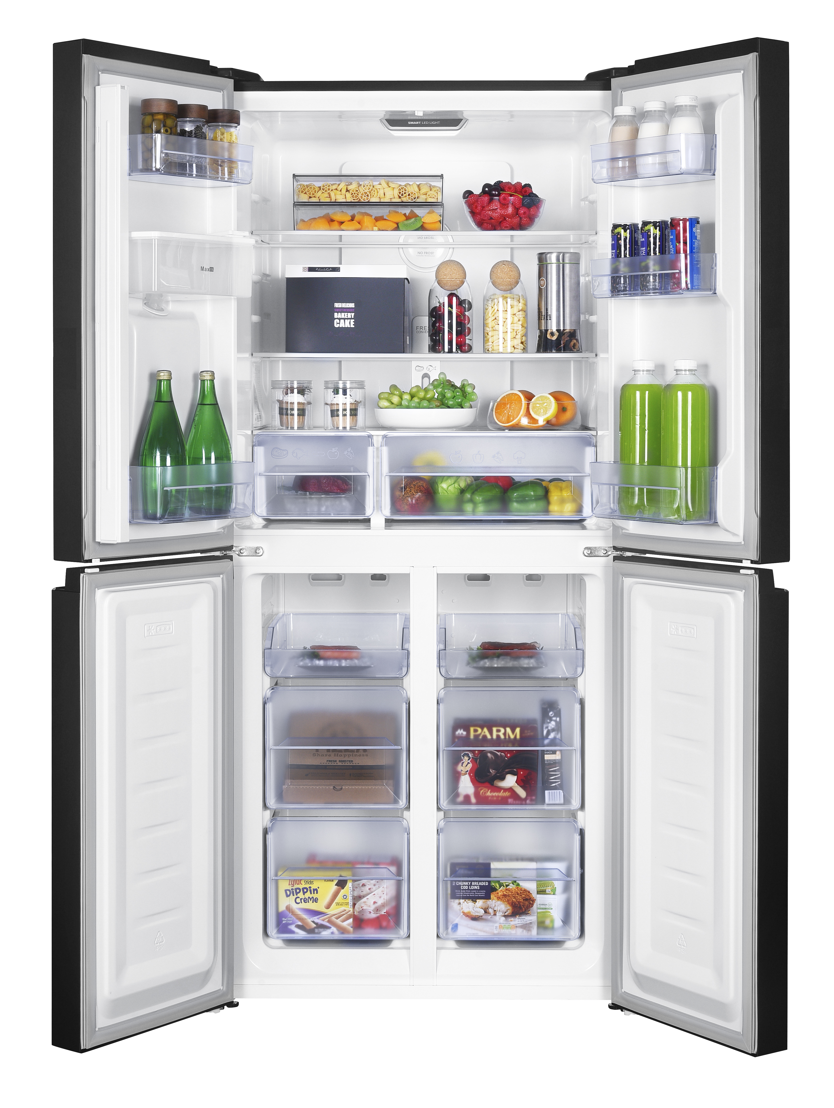 Kühl-/Gefrierkombination - Edelstahl - Amerikanisches Modell - 271 + 150L + Wasserspender - Frilec