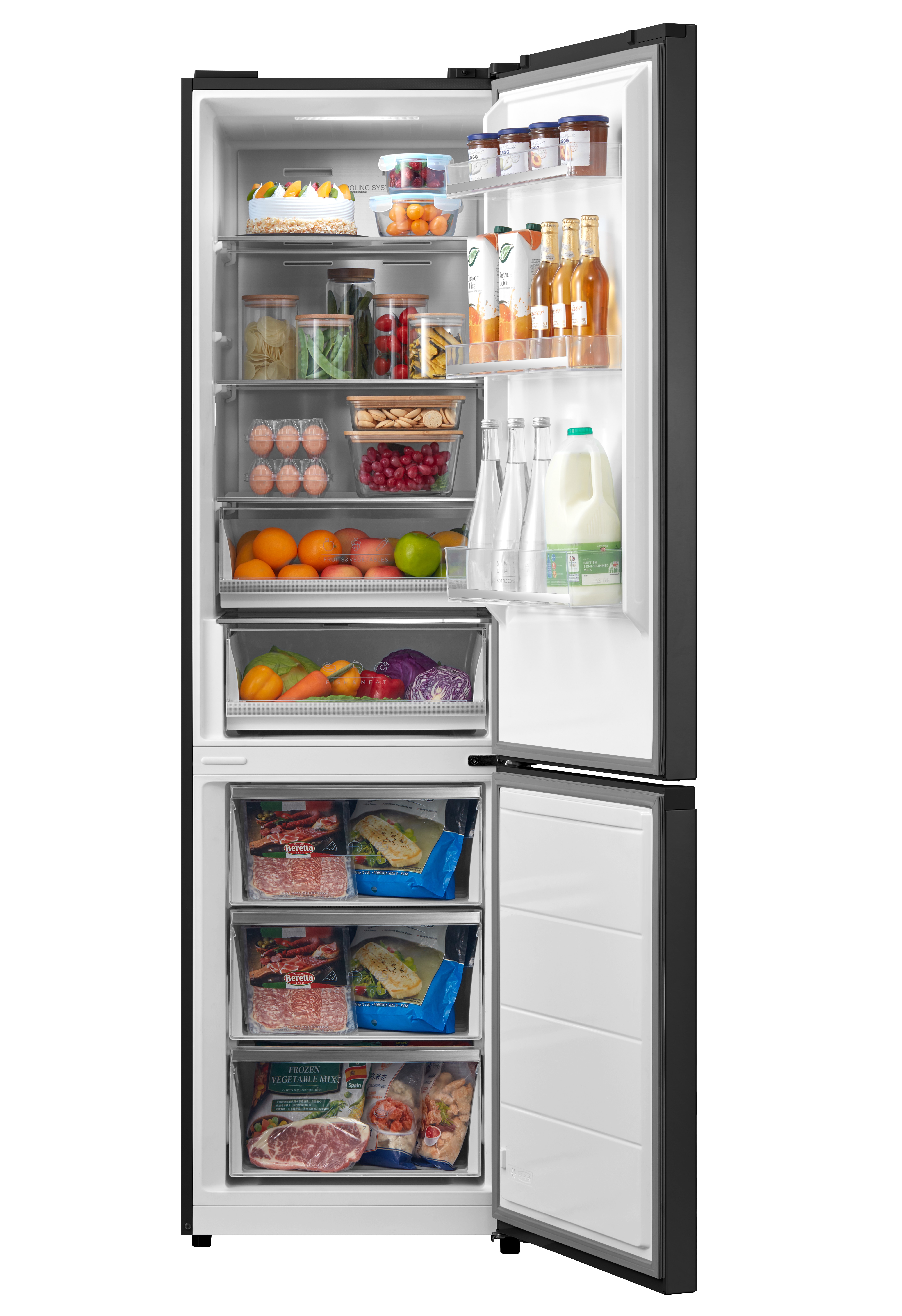 Kühl-/Gefrierkombination - Dunkler Edelstahl - 256 + 122L - Frilec