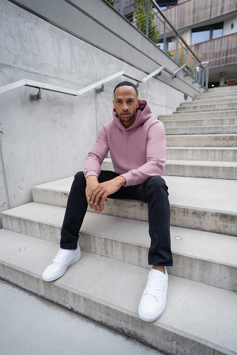 Hoodie de travail pour homme Soft-Face,, en matière durable - Rose Foncé - L